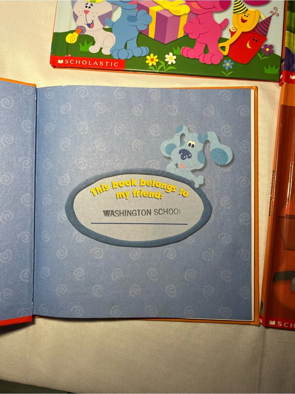 Lot of 4 Vintage Nick Jr Book Club HC Books Scholastic Dora Blues Clues